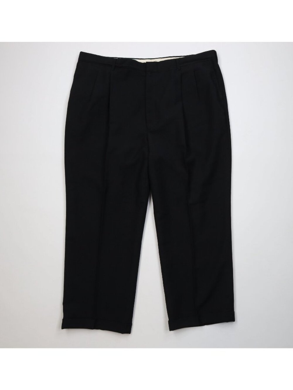 Vtg 70s Streetwear Mens 42x27 Faded Worsted Wool Blend Knit Wide Leg Chino Pants